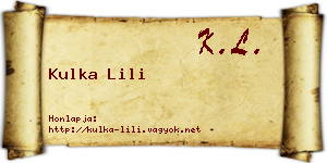 Kulka Lili névjegykártya