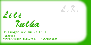 lili kulka business card